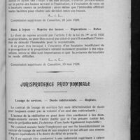 0895 - Page 871 - Jurisprudence « Loyers ». Baux à loyer. Propriété commerciale (loi du 30 juin 1926). Baux à loyers - Locaux professionnels - Locaux mixtes / Baux à loyers - Reprise des locaux - Réparations - Refus / Jurisprudence prud'hommale. Louage de Services. - Durée indéterminée. - Rupture