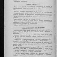 0912 - Page 888 - Informations. Renseignements divers. Fiançailles / Légion d'honneur / Enregistrement des diplômes / Vente