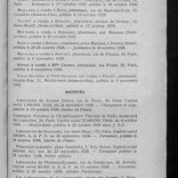 0913 - Page 889 - Informations. Renseignements divers. Vente / Sociétés