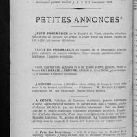 0914 - Page 890 - Informations. Renseignements divers. Sociétés / Petite annonces