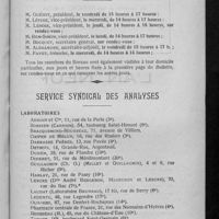 0919 - Page 893 - Jours et heures de réception des membres du Bureau / Service syndical des analyses