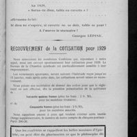 0923 - Page 897 - L'an neuf / Recouvrement de la cotisation pour 1929