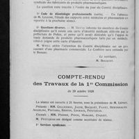 0926 - Page 900 - Comité technique et disciplinaire. Lecture et adoption du procès-verbal de la dernière séance / Compte-rendu des travaux de la 1re commission du 29 octobre 1928. 1° Service syndicaux