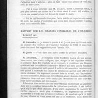 0198 - Page 186 - Conseil d'administration. Compte-rendu de la séance du mercredi 14 mars 1934. Rapport sur les finances syndicales de l'exercice écoulé 1933