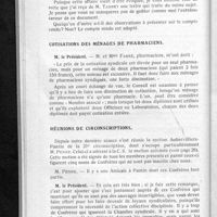 0020 - Page 14 - Conseil d'administration. Compte-rendu de la séance du mercredi 9 janvier 1935 / Adoption du compte rendu de la séance du 12 décembre / Cotisations des ménages de pharmaciens / Réunions de circonscriptions