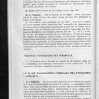 0024 - Page 18 - Conseil d'administration. Compte-rendu de la séance du mercredi 9 janvier 1935. Travaux de la commission « oeuvres de prévoyance professionnelle » / Tableaux d'ouverture des dimanches / La caisse d'allocations familiales des professions médicales