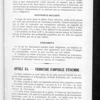 0045 - Page 39 - Assurances sociales. Renseignements divers. Représentants / Assurance-Maladie / Précompte / Article 64, - Fourniture d'ampoules d'évatmine