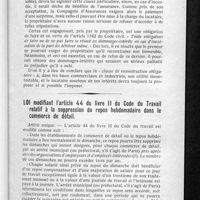 0057 - Page 51 - L'incendie et la résiliation des baux commerciaux. Utilité pour les locataires de faire insérer dans leur bail une clause de « reconstruction obligatoire » par L. R. Dumas... / Loi modifiant l'article 44 du livre II du code du travail relatif à la suppression du repos hebdomadaire dans le commerce de détail