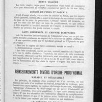 0059 - Page 53 - Renseignements divers d'ordre professionnel et commercial. Les débiteurs non commerçants de mauvaise foi / Rente viagère / Cession de fonds et patente / Laits condensés et chiffre d'affaires / Renseignements divers d'ordre prud'homal. Maladie et délai-congé / Le contrat de travail