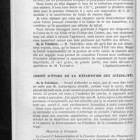 0104 - Page 94 - Conseil d'administration. Compte-rendu de la séance du mercredi 13 février 1935. La caisse d'allocations familiales des professions libérales / Comité d'étude de la répartition des spécialités