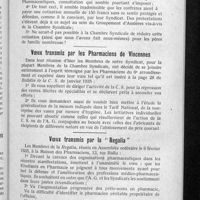 0123 - Page 113 - Voeux transmis par les Pharmaciens du Syndicat d'Asnières / Voeux transmis par les pharmaciens de Vincennes / Voeux transmis par la « Regalia »