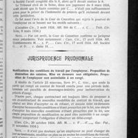 0147 - Page 137 - Jurisprudence loyers commerciaux. Comment déterminer la valeur locative équitable d'un loyer ? / Jurisprudence prudhomale. Modifications des conditions du travail par l'employeur. Proposition de diminution des salaires. Mise en demeure non obligatoire. Proposition de l'employeur non assimilable à un congé