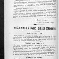 0216 - Page 202 - La comptabilité obligatoire et les ventes de fonds / Renseignements divers d'ordre commercial. Casier judiciaire / Timbre des « avoirs » / Périodes militaires / Concurrence