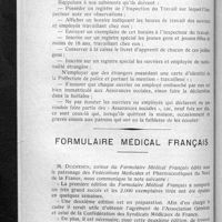 0280 - Page 262 - Lois sociales recommandation importantes / Formulaire médical français
