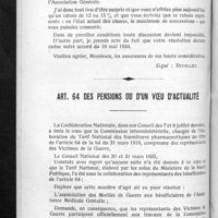 0330 - Page 308 - Dernières nouvelles. La réponse du ministre des pensions aux propositions des groupements pharmaceutiques / Art. 64 des pensions ou d'un voeu d'actualité