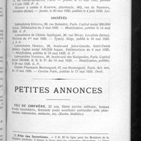 0501 - Page 475 - Informations. Renseignements divers. Ventes / Sociétés / Petites annonces