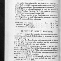 0598 - Page 564 - Le nouveau tarif applicable aux prestations de l'article 64 des pensions à partir du 1er juillet est le tarif de la santé publique à l'usage de l'A. M. G. / Le texte de l'arrêté ministériel