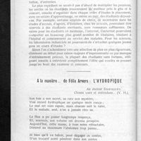 0093 - Page 88 - Varia. A propos de l'augmentation des droits d'inscription / A la manière... de Félix Arvers : L'hydropique