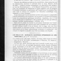 0095 - Page 90 - Bibliographie. Guillot (C.) et Guillot (M.) : Manuel de stage en pharmacie (ancien manuel Jacob), 8e édition... Vigot Frères, éd., Paris (1936)... / Les mille et... quelques manières d'égorger les contribuable, par J.-A. Coulanges..., dans toutes les librairies, ou...