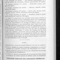 0695 - Page 665 - Bibliographie. Leçons de toxicologie, par René Fabre. - Hermann et Compagnie, éditeurs... / Législation française des substances vénéneuses suivie des documents officiels et des conventions internationales. Préfaces de Me Jean Appleton... et de Maxime Toubeau...