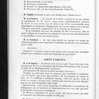 0020 - Page 14 - Conseil d'administration. Compte rendu de la séance du mercredi 13 janvier 1937. Candidatures / Démissions / Comité d'enquête