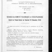 0031 - Page 25 - Réglementation. Lettre ouverte aux pharmaciens de France. Syndicat général de la réglementation / Séance du Comité technique et disciplinaire. Extrait du procès-verbal du vendredi 18 décembre 1936