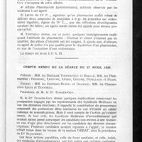 0035 - Page 29 - Comptes rendus des séances du Comité intersyndical médico-pharmaceutique (Année 1936). Compte rendu de la séance du 24 février 1936. Questions diverses / Compte rendu de la séance du 27 avril 1936