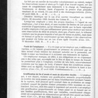 0068 - Page 62 - Jurisprudence prudhomale. Arrêts et décisions récents (Suite). Fautes du salarié / Faute de l'employeur / Gratification de fin d'année et mois de décembre double