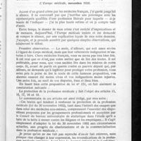 0079 - Page 73 - La proposition de loi Pomaret. Un article de M. Charles Pomaret..., paru dans l'Europe médicale, novembre 1936