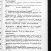 0083 - Page 77 - Les congés payés. Durée des congés et leur détermination / Période de vacances / Incidence de la maladie, des jours de fermeture et autres événements sur « les congés payés »