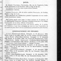 0099 - Page 93 - Informations. Renseignements divers. Fiançailles / [Nécrologie]. Décès. [M. Antonin Fougères ; Jeannine Fouilleul. M. Jean-Baptiste Damiens] / Enregistrement des diplômes