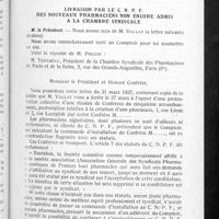 0310 - Page 291 - Conseil d'administration. Compte rendu de la séance du mercredi 14 avril 1937. Taxe à la production / Livraison par le C. N. P. F. des nouveaux pharmaciens non encore admis à la Chambre syndicale