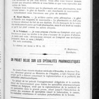 0314 - Page 295 - Conseil d'administration. Compte rendu de la séance du mercredi 14 avril 1937. Coopérative d'achats du C. N. P. F / Un projet Belge sur les spécialités pharmaceutiques