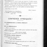 0412 - Page 389 - Ministère de l'éducation nationale. Régime des études afférentes au diplôme de pharmacien / Confrères syndiqués !