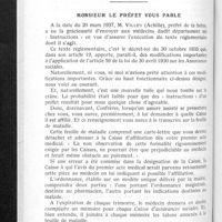 0413 - Page 390 - A propos de l'instruction préfectorale relative aux assurés sociaux notoirement indigents « Du concours médical »