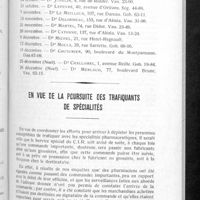0514 - Page 487 - Fédération des Syndicats médicaux de la Seine / En vue de la poursuite des trafiquants de spécialités