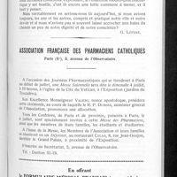 0520 - Page 493 - Exécution irrégulière des ordonnances médicales par quelques pharmaciens. Du concours médical / Association française des pharmaciens catholiques