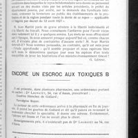 0526 - Page 499 - Le travail des patrons sans personnel pendant la fermeture des établissements à personnel / Encore un escroc aux toxiques B