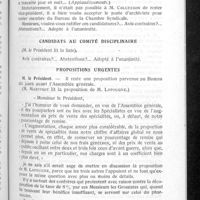 0714 - Page 675 - Assemblée générale de la Chambre syndicale du jeudi 16 juin 1937. Salle des conférences - Faculté de pharmacie (Suite). Présentation des candidatures au Bureau / Candidats au Comité disciplinaire / Propositions urgentes