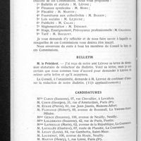 0807 - Page 764 - Conseil d'administration. Compte rendu de la séance du mercredi 13 octobre 1937. Réorganisation des commissions de la Chambre syndicale / Bulletin / Candidatures