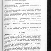 0814 - Page 771 - Conseil d'administration. Compte rendu de la séance du mercredi 13 octobre 1937. Contrat collectif / Questions diverses / Le C. N. P. F.