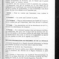 0816 - Page 773 - Conseil d'administration. Compte rendu de la séance du mercredi 13 octobre 1937. Le C. N. P. F. / Voeux des pharmaciens de vincennes et de la régalia