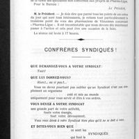0817 - Page 774 - Conseil d'administration. Compte rendu de la séance du mercredi 13 octobre 1937. Voeux des pharmaciens de vincennes et de la régalia / Confrères syndiqués !