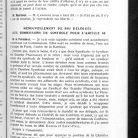 0898 - Page 851 - Conseil d'administration. Compte rendu de la séance du vendredi 12 novembre. Pharma-ligue / Renouvellement de nos délégués aux commissions de controle pour l'article 64