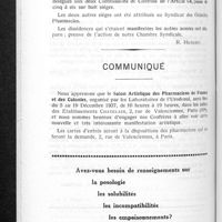 0903 - Page 856 - Délégués aux commissions de contrôle de l'art, 64 / Communiqué