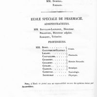 0006 - Page sans numérotation - [Liste des professeurs de la faculté de médecine et de l'école spéciale de pharmacie]