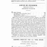 0058 - Page 56 - Iodure de potassium. (Hydriodate de potasse). Ioduretum potassicum / Kermès préparé par la voie sèche. (Sous-Hydrosulfate d'antimoine). Kermes igne paratum