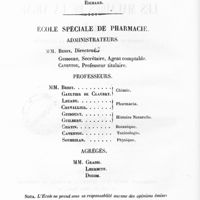 0004 - Page sans numérotation - [Liste des professeurs de la faculté de médecine et de l'école spéciale de pharmacie]