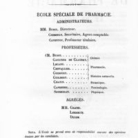 0034 - Page sans numérotation - [Liste des professeurs de la faculté de médecine et de l'école spéciale de pharmacie]