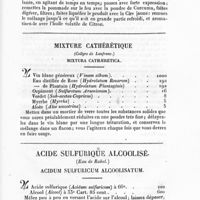 0037 - Page 5 - Mixture cathérétique. (Collyre de Lanfranc). Mixtura cathaeretica / Acide sulfurique alcoolisé. (Eau de Rabel). Acidum sulfuricum alcoolisatum